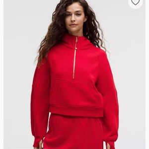 lululemon Scuba Oversized Half-Zip Hoodie in Oxford Red